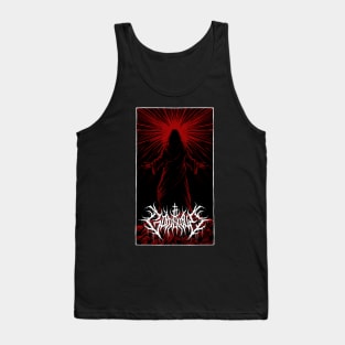 God is Love Redeemer  death metal design (crimson) Tank Top